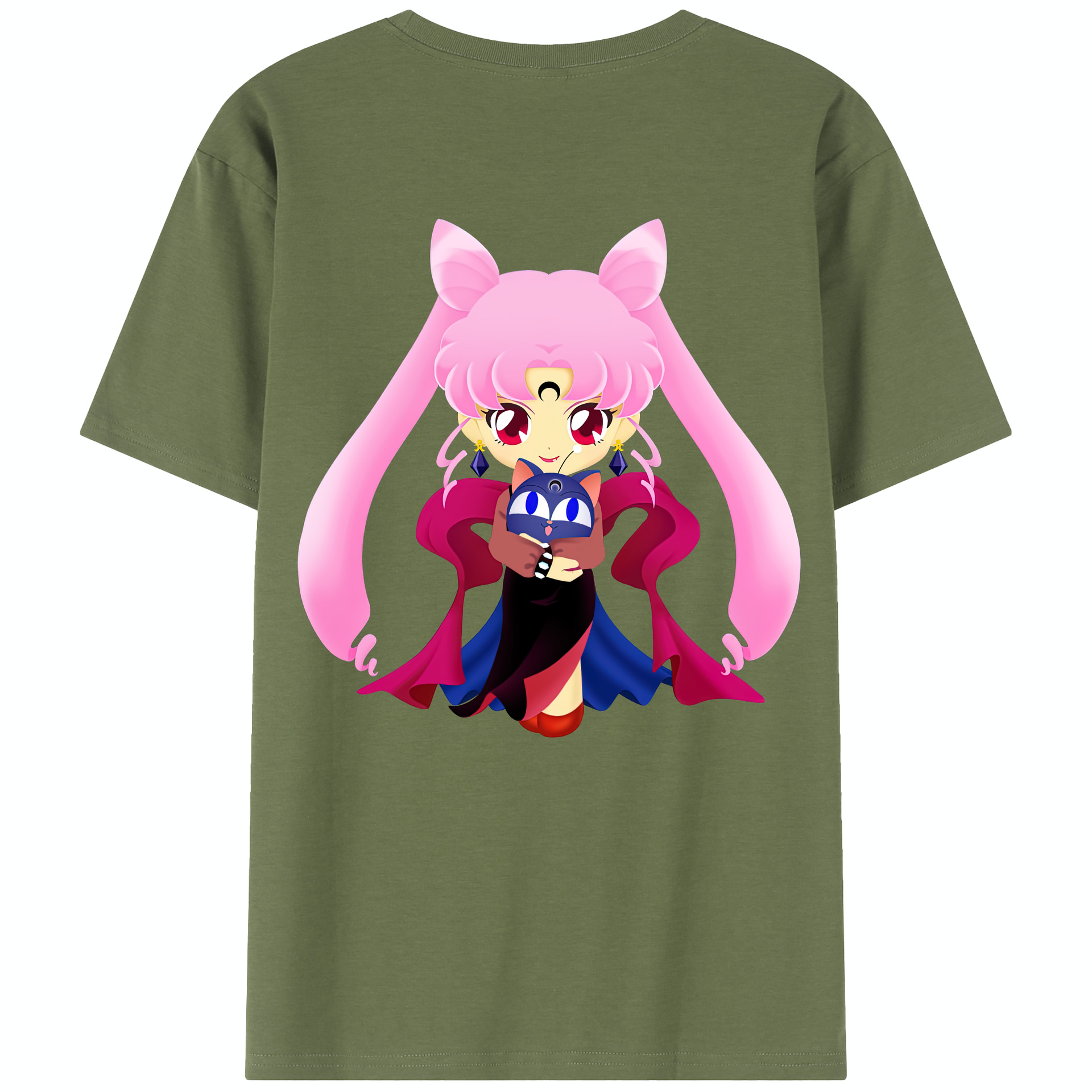 （画像用） 美少女戦士セーラームーン ちびうさ Sailor Moon Chibiusa Tsukino Usagi Small Lady Serenity 綿100％半袖Tシャツ（背面プリント）